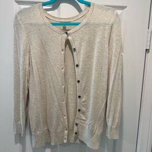 Beige ~ 3/4 Sleeve Length ~ Buttoned Cardigan ~ Large